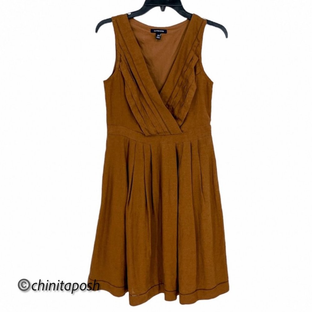 - Lands'end V-Neck Faux Wrap Dress